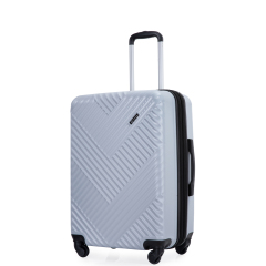 Expandable 3 Piece Luggage Sets PC Lightweight Suitcase with Two Hooks, Spinner Wheels, TSA Lock, (20/24/28), Silver
